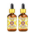 dève herbes Pure Peach Kernel Oil (Prunus persica) with Glass Dropper Cold Pressed (Pack of Two) 100ml X 2 (6.76 oz)