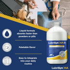 LubriSynHA Hyaluronic Acid with MSM Hip & Joint Care Supplement for Dogs, Cats & Horses – Liquid Oral HA for Pets – Joint Support Promotes Mobility, Flexibility, Cartilage Health & Comfort – 128oz