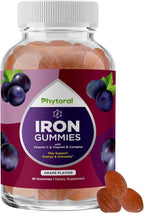 Natural Multivitamin Iron Gummies for Adults - Adult Gummy Vitamins with Iron and Energy Boost B Complex Vitamins - Gummy Supplement and Mental Clarity Focus Multivitamin - 60 Count