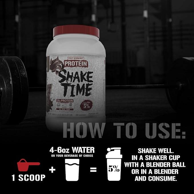 5% Nutrition Rich Piana Shake Time | 24g Animal Based Protein Drink | Grass-Fed Beef Isolate, Chicken, Egg | No Sugar or Soy (Peanut Butter)