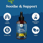 Organic Mullein Drops for Lungs - Lung Detox & Cleanse with Marshmallow Root Extract & Plantain Leaf for Respiratory Lung Health - Mullein Leaf Tincture Drops for Breathing Support - 4 Fl Oz (2 Pack)