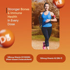 WeightWorld Vitamin D3 K2 5000IU Capsules for Bone Strength & Immune Health - 4 Months Supply Vitamin D3 and K2 Supplements - 120 Vegan D3 K2 Capsules for Women and Men, Non-GMO, Gluten-Free