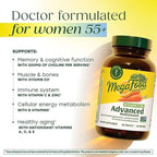 MegaFood Advanced Multivitamin for Women 55+, Womens Multivitamin, Methylated B12, Methyl folate, Choline, Vitamin D3, Biotin, Healthy Aging, Brain & Bone Health, Vegetarian, 120 Tablets (60 Servings)