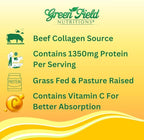 Greenfield Nutritions - Halal Collagen Peptides 1500 mg Type I & III, with Vitamin C 300 mg for Better Absorption, Anti-Aging Formula for Hair, Skin, Nails & Joints, Halal Vitamins, 90 Capsules