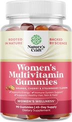 Delicious Daily Multivitamin for Women Gummies - Women's Multivitamin Gummies for Adults Energy and Immunity - Gummy Vitamins for Women's Health and Wellness - Non-GMO Gluten Free and Halal 90 Count