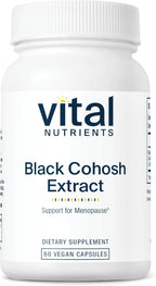 Vital Nutrients Black Cohosh Extract 250mg- Vegan Supplement for Women’s Menopause, Hormonal Balance and PMS Support* - Gluten, Dairy and Soy Free - Non-GMO - 60 Capsules