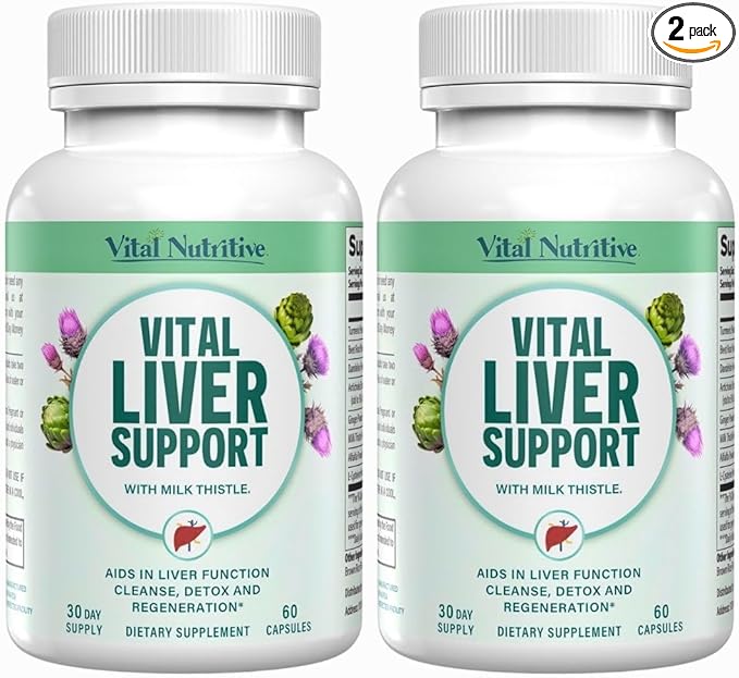 Vital Liver Support - Premium Liver Cleanse Detox & Repair Formula with Milk Thistle Supports Liver Health and Detox Cleanse