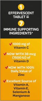 Airborne 1000mg Vitamin C with Vitamin D & Zinc, Sugar Free Multivitamin Immune Support Supplement, Antioxidants Vitamins A C & E, Very Berry Flavor, 30 Tablets (Pack of 2)