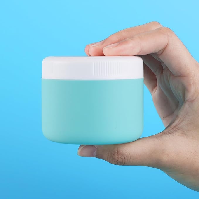 kuangre Travel Containers for Toiletries, Silicone Cream Jars BPA-Free, Leak-proof 3oz Travel Size Containers, Portable Size Silicone Jars with Lid for Cosmetic Face Hand Body Cream (4 Pack)