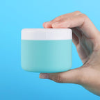 kuangre Travel Containers for Toiletries, Silicone Cream Jars BPA-Free, Leak-proof 3oz Travel Size Containers, Portable Size Silicone Jars with Lid for Cosmetic Face Hand Body Cream (4 Pack)