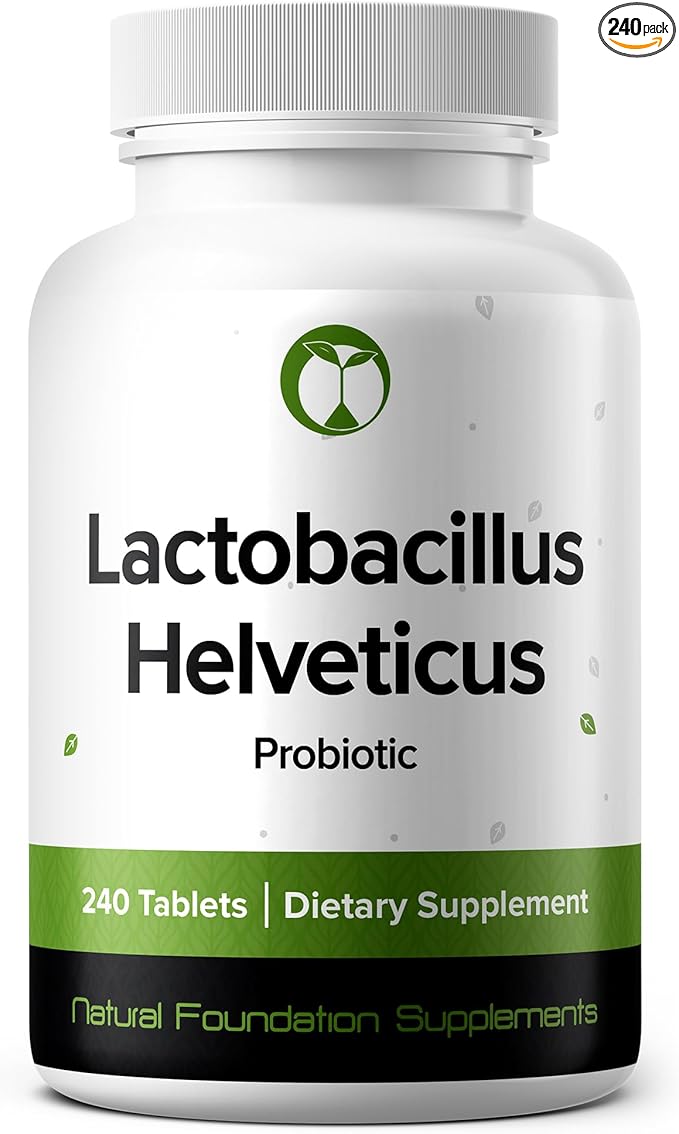Lactobacillus Helveticus Probiotic Supplement 240 Tablets 3 Billion CFU Probiotics for Men & Women Supports Intestinal Digestive & Gut Health (240, Lactobacillus Helveticus)