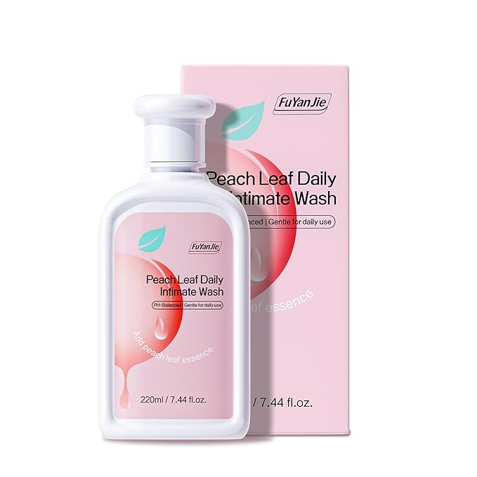 Peach Leaf Feminine Wash For intimate area Hygiene and Itchy, pH Balanced Body Wash with Lactic Acid For Sensitive Skin, Gentle Hydration, Odor Neutralization & Daily Hygiene, 220ml/7.44oz