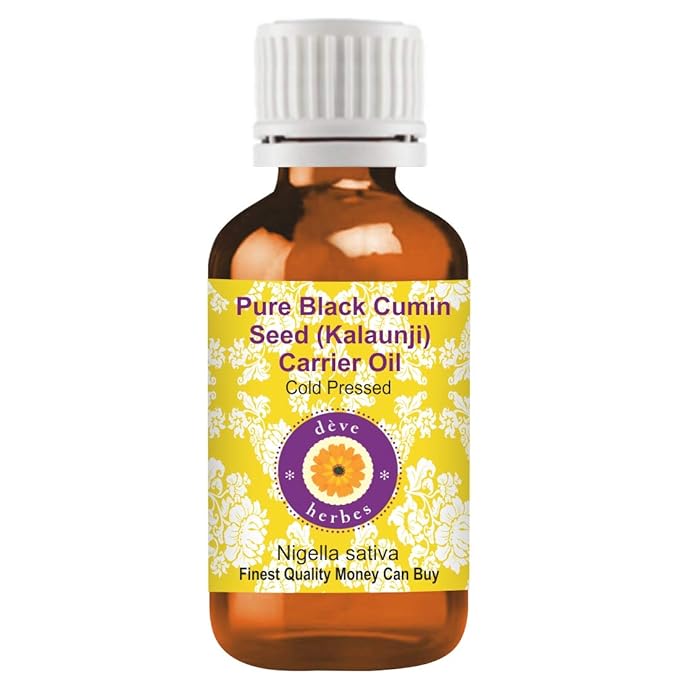 Deve Herbes Pure Black Cumin Seed (Kalaunji) Carrier Oil (Nigella Sativa) Natural Therapeutic Grade Cold Pressed 10ml (0.33 oz)