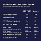 SLEEP FAIRY Natural Sleep Aid | Magnesium Glycinate 500mg, Melatonin 10mg, L-Theanine, B6, 5-HTP, GABA, Valerian Root & Ashwagandha | Herbal Sleeping Pills for Adults | Vegan Sleep Pills | MADE IN USA