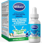 Milkaid Lactase Enzyme Drops for Lactose Intolerance | Prevents Gas, Bloating & Diarrhea | Fast Acting Dairy Digestive Supplement | Gluten Free & Vegetarian | No Artificial Flavor | 0.5 Fl Oz (3)