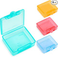 Sukuos Small Pill Box 4 pcs, Portable Travel Pill Organizer for Pocket Purse Cute Daily Pill Case Container for Vitamin Fish Oil Supplements, Easy to Open & Clean