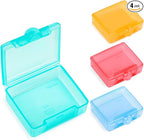 Sukuos Small Pill Box 4 pcs, Portable Travel Pill Organizer for Pocket Purse Cute Daily Pill Case Container for Vitamin Fish Oil Supplements, Easy to Open & Clean