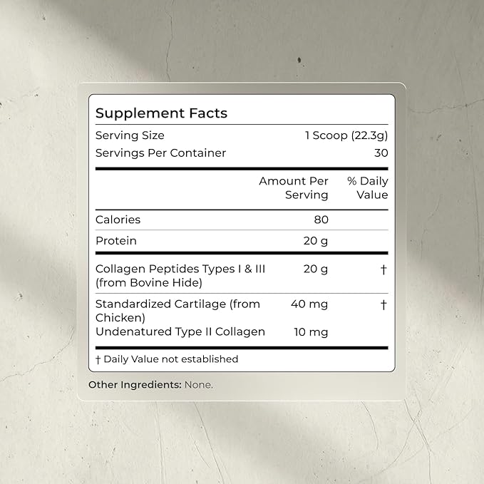 Blueprint Bryan Johnson Hydrolyzed Collagen Peptides Powder – Type I, II & III Collagen for Women & Men – Unflavored Protein Supplement for Hair, Skin, Nails, Joints & Cartilage – 20g – 30 Servings