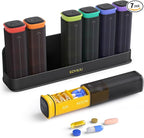 KOVIUU Weekly Pill Organizer 3X a Day, Detachable Pill Box 7 Day, Large 3 Times Daily Pill Case, Travel Pill Container Holder, Week Medication Dispenser Pillbox for Vitamin Supplement Medicine, Black