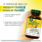 MegaFood Calcium Magnesium Supplement - Supports Bone Health & Heart Health - Magnesium Calcium Supplements for Women and Men - Non-GMO - 60 Tablets (20 Servings)