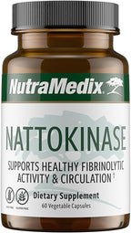 NutraMedix Nattokinase Supplement - Nattokinase 2000 FU per Serving - Formulated for to Support Heart Health and Healthy Circulation - Gluten + Dairy-Free (60 Capsules)