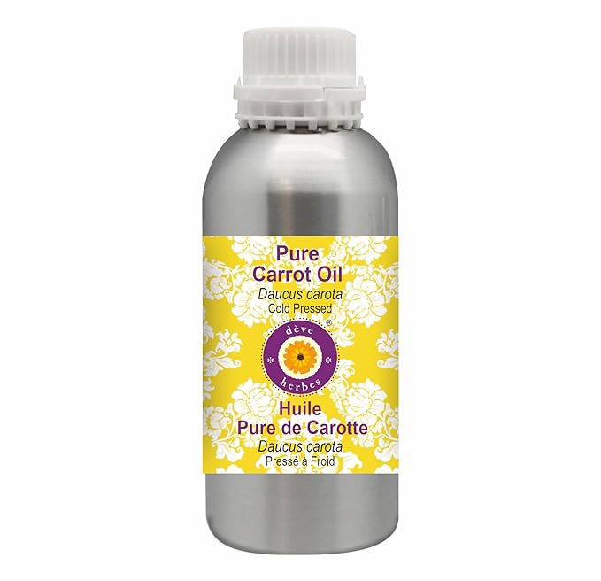 Deve Herbes Pure Carrot Oil (Daucus carota) Cold Pressed 300ml (10 oz)
