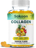 Sakoon nutrition Halal Collagen Gummies for Women and Men - Anti Aging, Hair Growth, Skin Care & Strong Nails Protein Collagen Supplements - Non-GMO, Gluten Free - Made in USA
