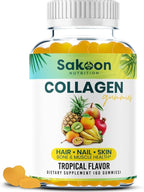 Sakoon nutrition Halal Collagen Gummies for Women and Men - Anti Aging, Hair Growth, Skin Care & Strong Nails Protein Collagen Supplements - Non-GMO, Gluten Free - Made in USA