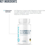 Revive MD Pure Magnesium Glycinate 200mg – High Absorption Supplement for Relaxation, Stress Relief, Sleep & Memory Support – Promotes Strong Bones, Healthy Nerve & Muscle Function (180 Servings)
