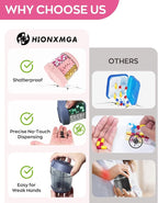 HIONXMGA Cute Pill Dispenser with 7 Large Compartments, Portable Pill Bottle Organizer with Wide Opening for Travel, Anti-Mixing Pill Container, Shatterproof BPA-Free, Includes 20 Pcs Labels, Pink