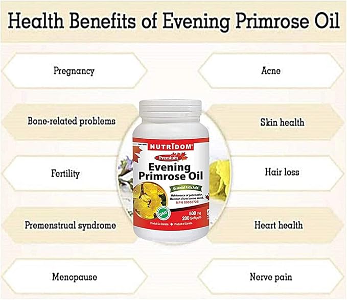 Nutridom Evening Primrose Oil Omega-6 & GLA 500mg 200Softgels