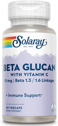 SOLARAY Beta Glucan with Vitamin C 10 mg | from Bakers Yeast | Healthy Immune System Function Support | 60 VegCaps