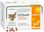 Pharma Nord D-Pearls 5000 iu (125 mcg) High Potency Vitamin D3 – High Absorption Mini Softgels in Organic Olive Oil, Immune, Bone, & Muscle Support, Non-GMO, Gluten-Free, 240 Count