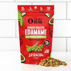 The Only Bean Crunchy Roasted Edamame Snack (Sriracha), High Protein Snacks (13g) Healthy Protein Chips, Keto Friendly Food (2g Net), Plant-Based Vegan Snacks, Office Snacks, Spicy Snack, 4oz (3 Pack)