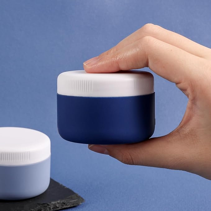 Kuangre Travel Containers for Toiletries, Silicone Cream Jars BPA-Free, Leak-proof 2oz Travel Size Containers, Portable Size Silicone Jars with Lid for Cosmetic Face Hand Body Cream (4 Pack)