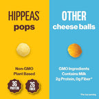 Hippeas Cheezy Cheddar Pops, 0.5 Ounce (Pack of 15), 2g Protein, Fiber, Vegan, Gluten-Free, Crunchy, Plant Protein Snacks