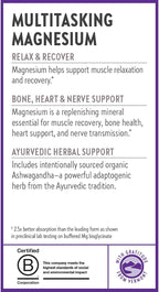 New Chapter Magnesium + Ashwagandha Supplement, 325 mg with Magnesium Glycinate for Muscle Relaxation & Recovery, Heart, Nerve & Bone Health, 2.5X Absorption, Non-GMO - 30 ct (1 Month Supply)