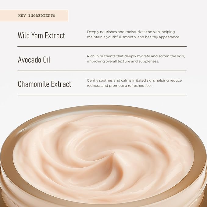 Aniise Wild Yam Hand Cream with Avocado Oil – Moisturizing & Hydrating Cream for Soft, Smooth, Youthful Hands – Fights Dryness – Vegan, Cruelty-Free – 4 fl oz (120 mL)
