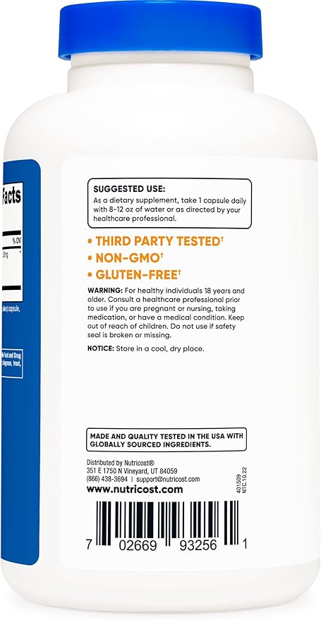 Nutricost Milk Thistle Extract 240 Capsules for 240 Servings Per Bottle (3 Pack) - Vegan, GMO Free and Gluten Free