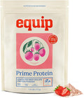 Equip Foods Prime Protein Powder | Clean, Grass Fed Beef Protein Powder | Carnivore Protein Isolate | Paleo, Keto Friendly | Gluten & Dairy Free | Helps Build & Repair Tissue | 30 Servings, Strawberry