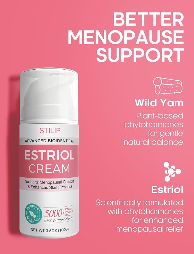 Estrogen Cream for Women–Estriol Cream for Women Menopause Support, Hydrating Phytoestrogen Moisturizer with Pueraria Mirifica & Soy Isoflavones, Firms Skin and Hormone Balance, 3.5 oz
