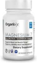 Organixx Magnesium Supplement, Natural Magnesium Capsules for Sleep Support, Muscle Recovery, with Vitamin B6 and Manganese Citrate and Glycinate, High Absorption, Vegan, Non GMO (30 Count)