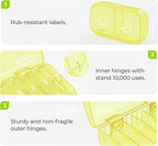AUVON XL Weekly Pill Organizer 2 Times a Day, Pill Box 7 Day with One-Side Large Openings for Easy to Use, Black Privacy Protection AM PM Pill Case for Medication, Vitamins, Fish Oils, Supplements