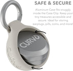 CURVD Premium Carrying Case – Durable Travel Keychain Container, Medicine Pill Organizer & Travel Pill Box, Small Waterproof Holder for Pills, Earplugs, Jewelry, Compatible with Loop, Vibes & Eargasm