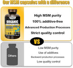 MSM Capsules 1000mg - Organic Sulfur Supplement for Joint Health, Functional Wellness, Hair, Skin & Nails, Non-GMO, Gluten Free, 180 Capsules
