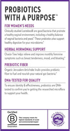 New Chapter Probiotics for Women - 30 ct (1 Month Supply), Women's Daily Probiotic with Prebiotics and Probiotics for Vaginal Health & Chaste Tree for Hormonal Support, 100% Vegetarian, Non-GMO
