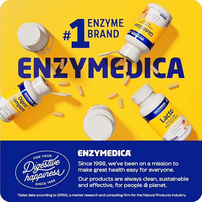 Enzymedica Digest Spectrum, Advanced Digestive Enzymes for Women and Men, Supports Digestion and Multiple Food Intolerances, Fast-Acting Formula for Gas and Bloating Relief, 90 Capsules