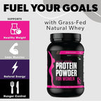 Whey Protein Powder for Women Chocolate Powder - Low Carb Gluten-Free Grass-Fed rBGH-Free - Supports Weight Loss - Natural Stevia Sweetened Protein Shake, 20g (Chocolate Delight, 2lb)