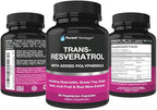 Resveratrol Supplement - Potent 1400mg Formula with Trans Resveratrol, Quercetin, Grape Seed, Green Tea, Acai and Red Wine Extract - 60 Veggie Capsules