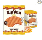 Rip Van Wafels Honey and Oats Stroopwafels, Healthy Snacks, Non-GMO, Keto Friendly, Office Snacks, Low Sugar (3g), Low Calorie, 12 Pack